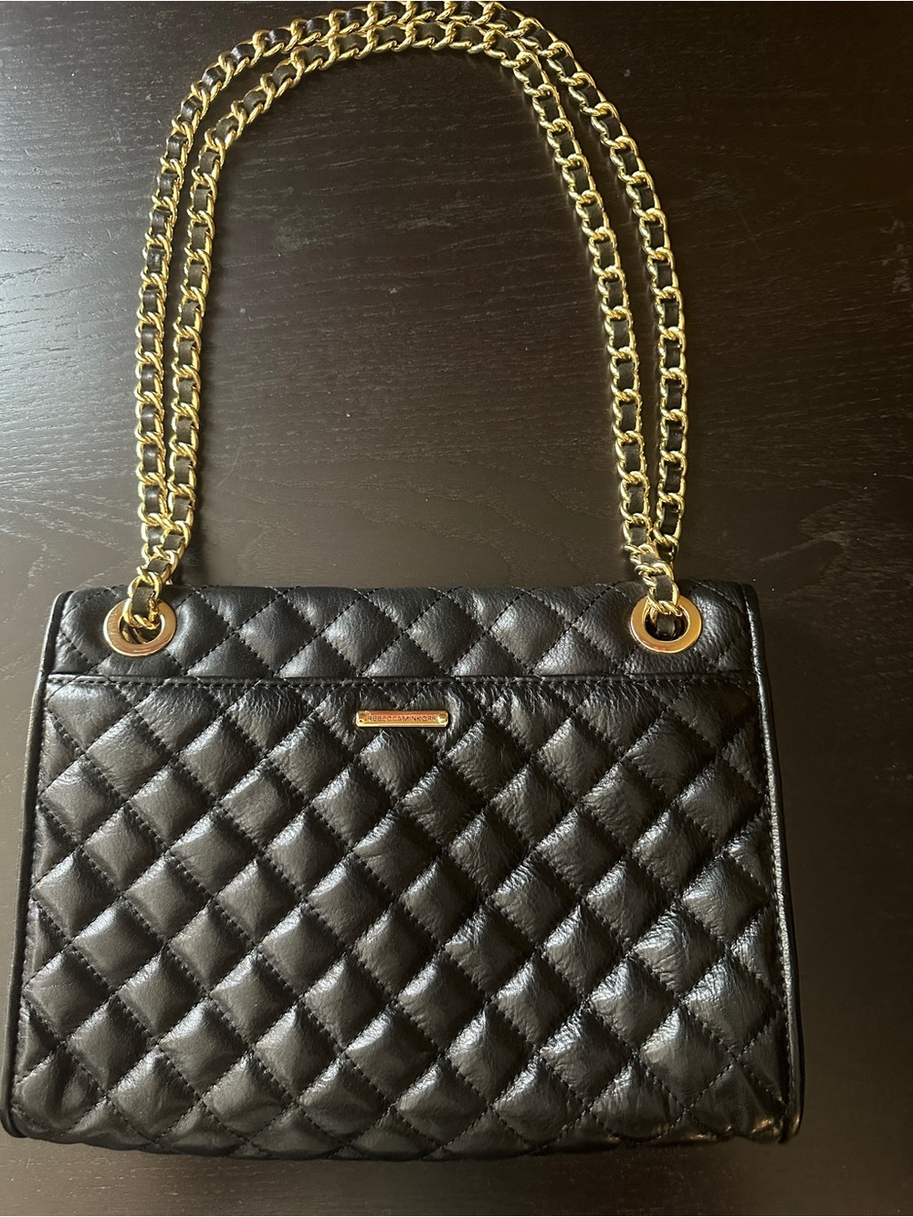 Rebecca Minkoff black quilted chain-strap crossbody/shoulder handbag - Picture 2 of 13